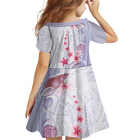 Purple Plumeria Sea Shell Family Matching Off Shoulder Short Dress and Hawaiian Shirt Starfish Polynesian Pattern LT01 - Polynesian Pride