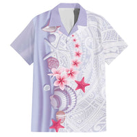 Purple Plumeria Sea Shell Hawaiian Shirt Starfish Polynesian Pattern LT01 Purple - Polynesian Pride