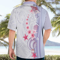 Purple Plumeria Sea Shell Hawaiian Shirt Starfish Polynesian Pattern LT01 - Polynesian Pride