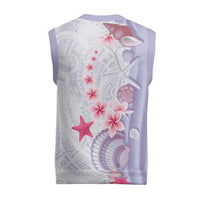 Purple Plumeria Sea Shell Christmas Knitted V-Neck Vest Starfish Polynesian Pattern - Polynesian Pride