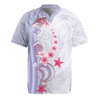 Purple Plumeria Sea Shell Rugby Jersey Starfish Polynesian Pattern - Polynesian Pride