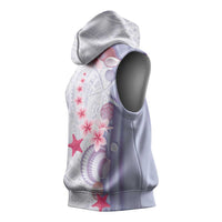 Purple Plumeria Sea Shell Sleeveless Hoodie Starfish Polynesian Pattern - Polynesian Pride