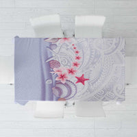 Purple Plumeria Sea Shell Tablecloth Starfish Polynesian Pattern - Polynesian Pride