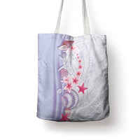 Purple Plumeria Sea Shell Tote Bag Starfish Polynesian Pattern - Polynesian Pride