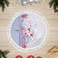 Purple Plumeria Sea Shell Tree Skirt Starfish Polynesian Pattern - Polynesian Pride