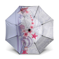 Purple Plumeria Sea Shell Umbrella Starfish Polynesian Pattern - Polynesian Pride