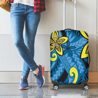 Plumeria Polynesian Pattern Luggage Cover Unique Fantasy Blue Yellow LT01 - Polynesian Pride