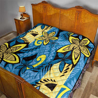 Plumeria Polynesian Pattern Quilt Unique Fantasy Blue Yellow LT01 - Polynesian Pride