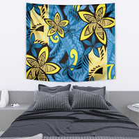 Plumeria Polynesian Pattern Tapestry Unique Fantasy Blue Yellow LT01 - Polynesian Pride