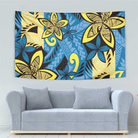 Plumeria Polynesian Pattern Tapestry Unique Fantasy Blue Yellow LT01 - Polynesian Pride