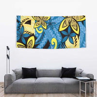 Plumeria Polynesian Pattern Tapestry Unique Fantasy Blue Yellow LT01 - Polynesian Pride