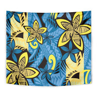 Plumeria Polynesian Pattern Tapestry Unique Fantasy Blue Yellow LT01 - Polynesian Pride