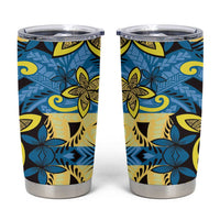 Plumeria Polynesian Pattern Tumbler Cup Unique Fantasy Blue Yellow LT01 Blue - Polynesian Pride