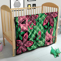 Plumeria Polynesian Pattern Quilt Unique Fantasy Green Pink LT01 - Polynesian Pride