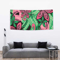 Plumeria Polynesian Pattern Tapestry Unique Fantasy Green Pink LT01 - Polynesian Pride
