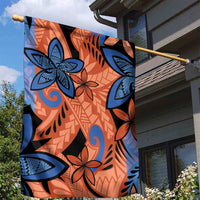 Plumeria Polynesian Pattern Garden Flag Unique Fantasy Orange Blue LT01 - Polynesian Pride