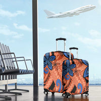 Plumeria Polynesian Pattern Luggage Cover Unique Fantasy Orange Blue LT01 - Polynesian Pride