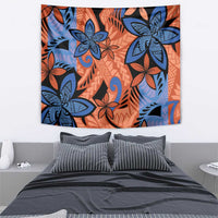 Plumeria Polynesian Pattern Tapestry Unique Fantasy Orange Blue LT01 - Polynesian Pride