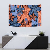 Plumeria Polynesian Pattern Tapestry Unique Fantasy Orange Blue LT01 - Polynesian Pride