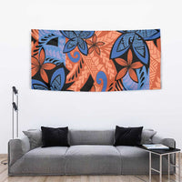 Plumeria Polynesian Pattern Tapestry Unique Fantasy Orange Blue LT01 - Polynesian Pride