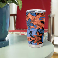 Plumeria Polynesian Pattern Tumbler Cup Unique Fantasy Orange Blue LT01 - Polynesian Pride