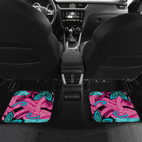 Plumeria Polynesian Pattern Car Mats Unique Fantasy Pink Teal