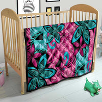 Plumeria Polynesian Pattern Quilt Unique Fantasy Pink Teal LT01 - Polynesian Pride