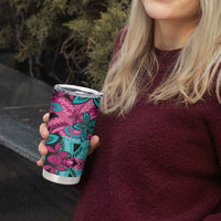 Plumeria Polynesian Pattern Tumbler Cup Unique Fantasy Pink Teal LT01 - Polynesian Pride