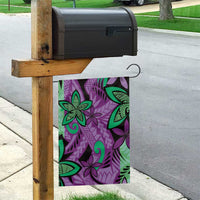 Plumeria Polynesian Pattern Garden Flag Unique Fantasy Purple Green LT01 - Polynesian Pride