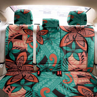 Plumeria Polynesian Pattern Back Car Seat Cover Unique Fantasy Teal Orange