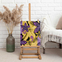 Plumeria Polynesian Pattern Canvas Wall Art Unique Fantasy Yellow Purple LT01 - Polynesian Pride