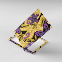 Plumeria Polynesian Pattern Canvas Wall Art Unique Fantasy Yellow Purple LT01 With Frame Yellow - Polynesian Pride