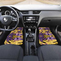 Plumeria Polynesian Pattern Car Mats Unique Fantasy Yellow Purple