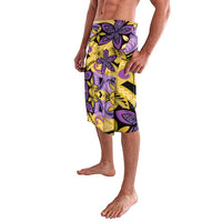 Plumeria Polynesian Pattern Lavalava Unique Fantasy Yellow Purple