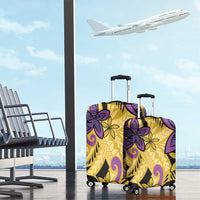 Plumeria Polynesian Pattern Luggage Cover Unique Fantasy Yellow Purple LT01 - Polynesian Pride