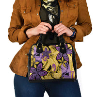 Plumeria Polynesian Pattern Shoulder Handbag Unique Fantasy Yellow Purple LT01 - Polynesian Pride