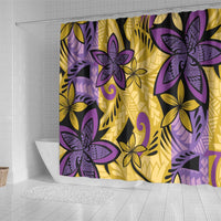 Plumeria Polynesian Pattern Shower Curtain Unique Fantasy Yellow Purple LT01 - Polynesian Pride