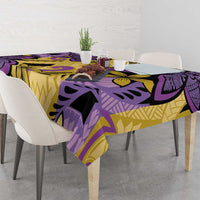 Plumeria Polynesian Pattern Tablecloth Unique Fantasy Yellow Purple