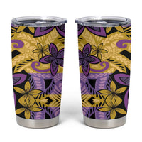 Plumeria Polynesian Pattern Tumbler Cup Unique Fantasy Yellow Purple LT01 Yellow - Polynesian Pride