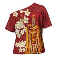 Hawaii King Kamehameha Cross Shoulder Shirt Plumeria Lauhala Pattern LT01 - Polynesian Pride