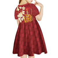 Hawaii King Kamehameha Kid Short Sleeve Dress Plumeria Lauhala Pattern LT01 - Polynesian Pride