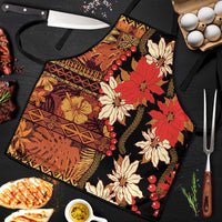 Hawaii Christmas Poinsettia Lei Apron Tapa Pattern - Polynesian Pride