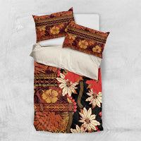 Hawaii Christmas Poinsettia Lei Bedding Set Tapa Pattern - Polynesian Pride