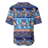 Hawaii Turtles Pattern Special Blue Baseball Jersey - Polynesian Pride