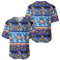Hawaii Turtles Pattern Special Blue Baseball Jersey - Polynesian Pride