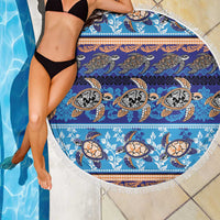 Hawaii Turtles Pattern Special Blue Beach Blanket - Polynesian Pride