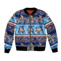 Hawaii Turtles Pattern Special Blue Bomber Jacket - Polynesian Pride