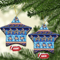 Hawaii Turtles Pattern Special Blue Ceramic Ornament - Polynesian Pride