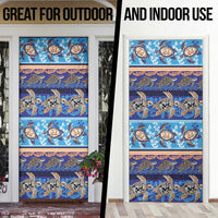 Hawaii Turtles Pattern Special Blue Door Cover - Polynesian Pride