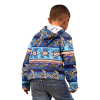 Hawaii Turtles Pattern Special Blue Kid Hoodie - Polynesian Pride